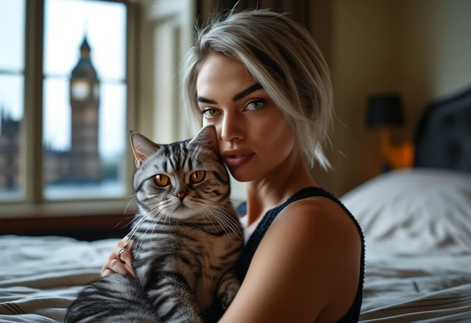 แมวอเมริกันช็อตแฮร์แสนสวยที่หอนาฬิกาบิ๊กเบน - ความลงตัวระหว่างแมวน่ารักและสถาปัตยกรรมที่น่าทึ่ง