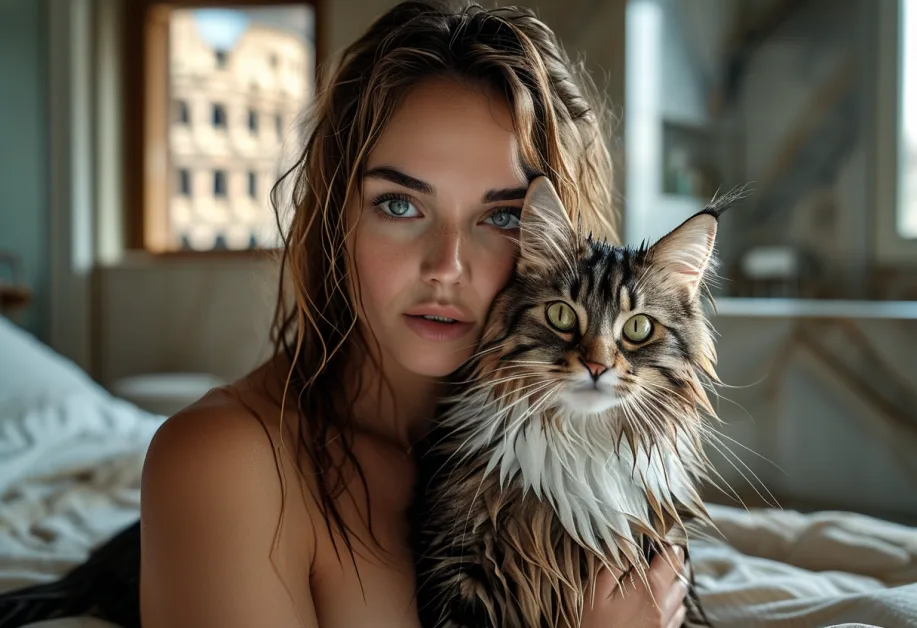 แมวนอร์เวย์ฟอเรสต์ ณ โคลอสเซียมแห่งกรุงโรม - ภาพแมวนอร์เวย์ฟอเรสต์ที่มีเสน่ห์ขนฟู อยู่ที่โคลอสเซียม สัญลักษณ์ของประวัติศาสตร์และความลึกลับ ทำให้รู้สึกถึงการผจญภัยและวัฒนธรรมโบราณ