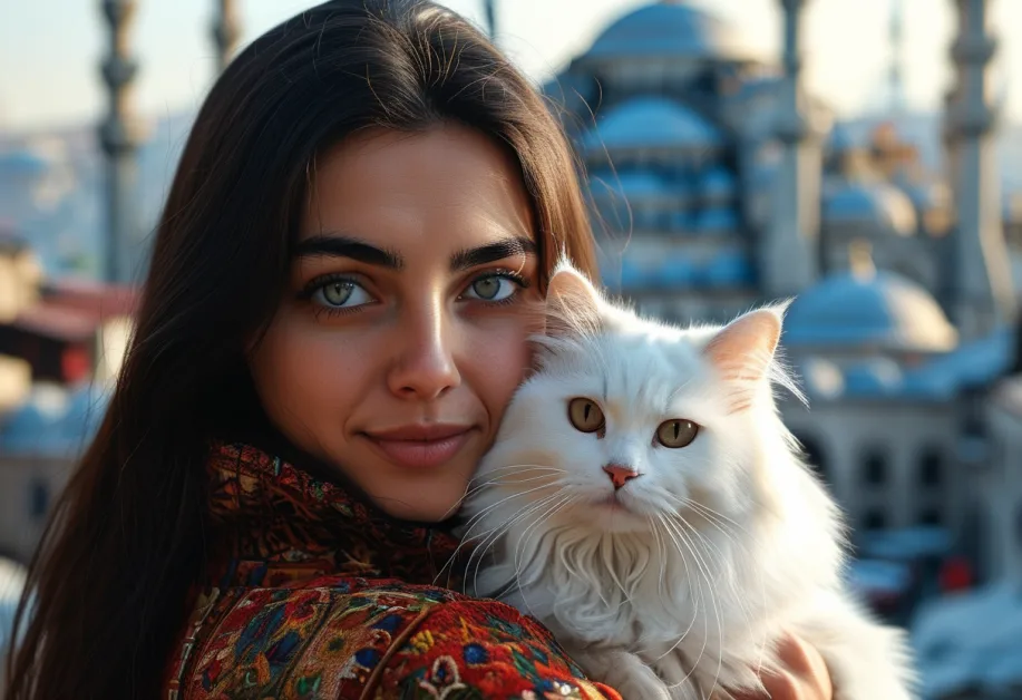 แมวเปอร์เซียสายพันธุ์ Hagia Sophia นอนหลับอย่างสุขสบายบนเบาะนุ่ม ขนฟูฟ่องและเงางาม แสดงถึงสุขภาพดีและการดูแลอย่างใส่ใจ