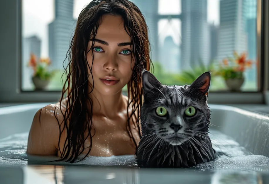 ภาพแมวโคราชนั่งหน้าตึกแฝดเปโตรนาส เพิ่มความสวยงามให้กับวิวทิวทัศน์ของเมืองใหญ่