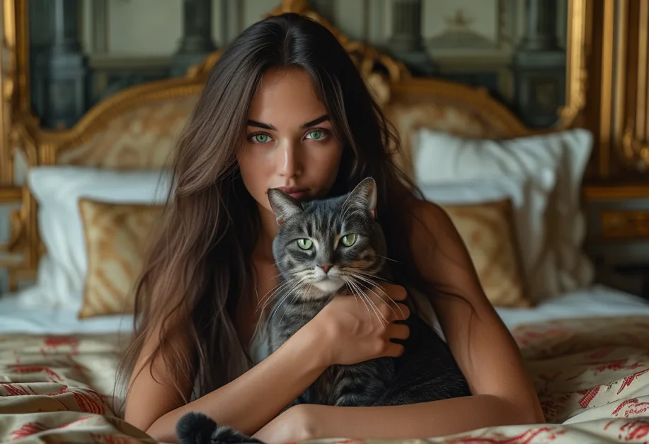 แมวโคราชกับบรรยากาศสงบและสง่างามในพระราชวังแวร์ซายส์ เสริมให้ขนสีเงินโดดเด่นท่ามกลางความหรูหรา