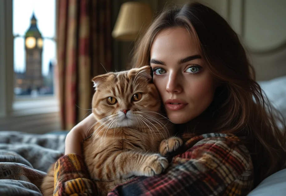 แมวสก็อตติชโฟลด์คู่กับสัญลักษณ์เมืองลอนดอน Big Ben ความน่ารักที่ไม่ควรพลาดในการตกแต่งบทความ