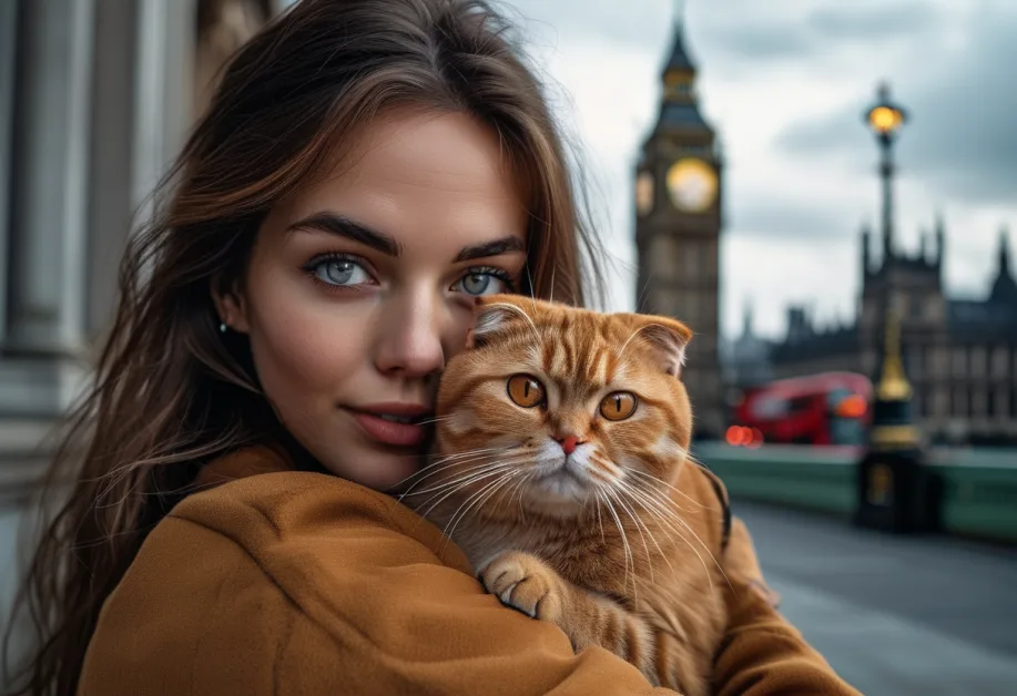 ภาพแมวสก็อตติชโฟลด์สุดน่ารักนั่งชมวิวใกล้ Big Ben ลอนดอน เพิ่มความโดดเด่นให้กับบทความของคุณ