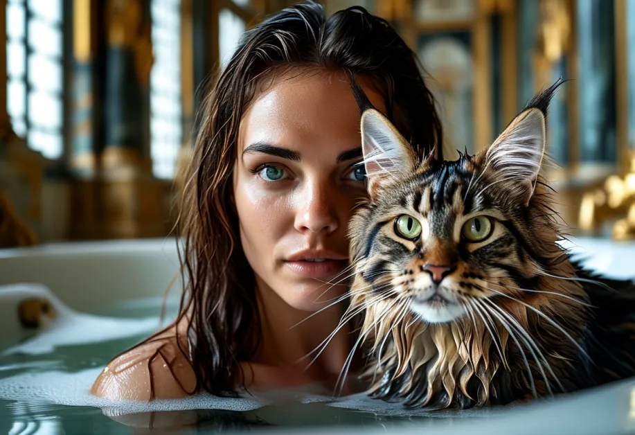 แมวเมนคูนที่แวร์ซายส์ โดดเด่นและน่าค้นหา – ภาพแมวเมนคูนในบริเวณแวร์ซายส์ที่น่าตื่นตา พร้อมบรรยากาศสุดหรูและคลาสสิก