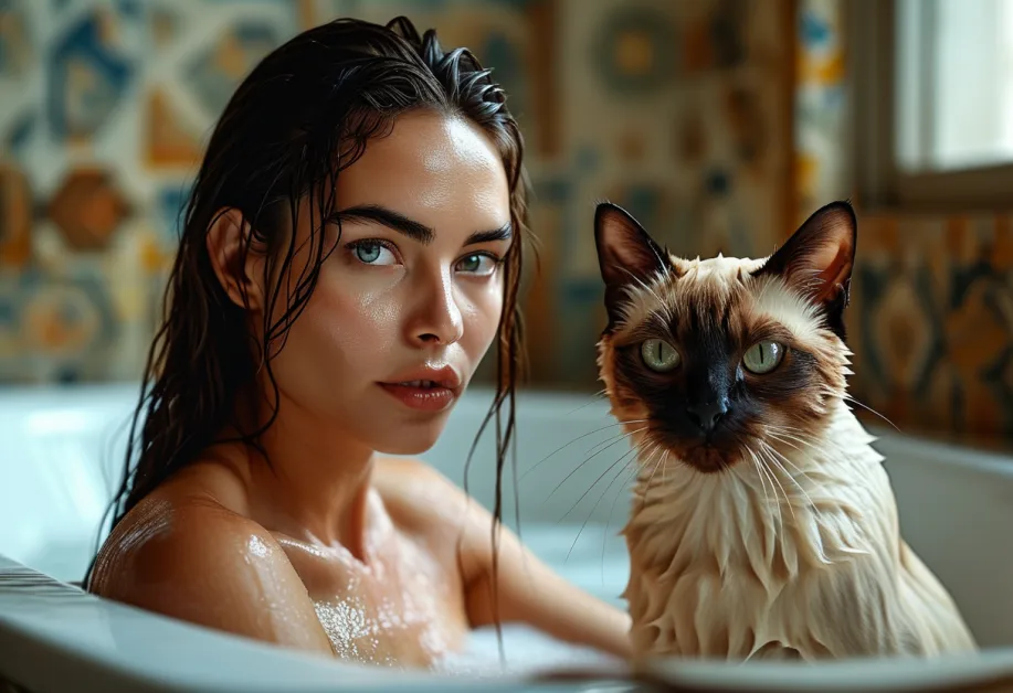 แมว Tonkinese สํารวจซากปรักหักพังอะโครโพลิส: แมว Tonkinese ที่อยากรู้อยากเห็นสํารวจซากปรักหักพังโบราณของอะโครโพลิส ผสมผสานการผจญภัยและประวัติศาสตร์ไว้ในภาพเดียวที่น่าหลงใหล