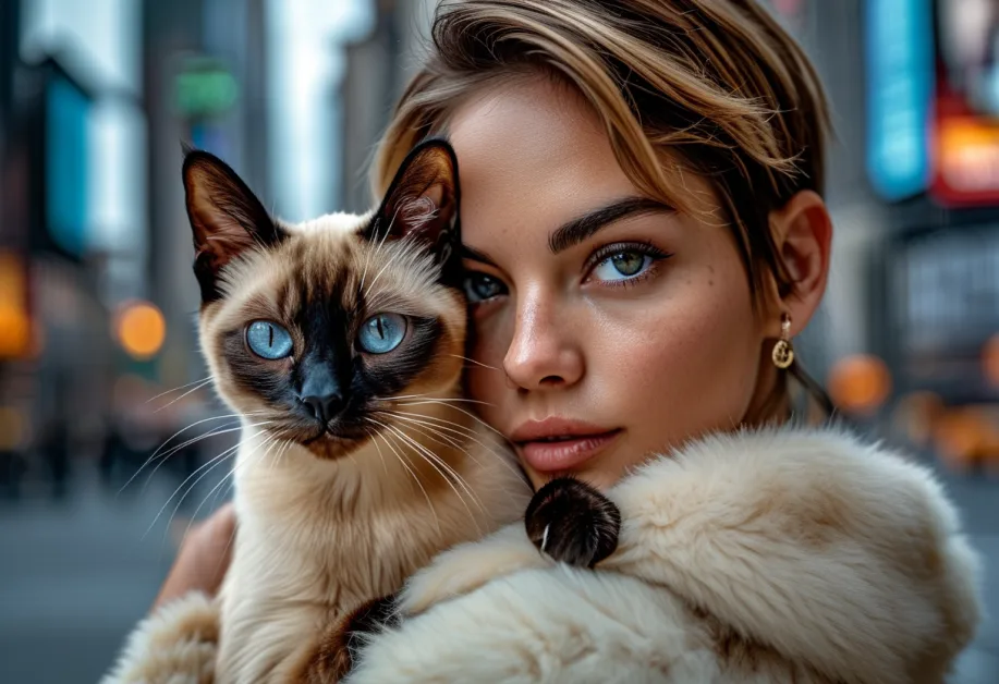 ภาพแมวท็องกินีสในท่านั่งที่สง่างาม ใบหน้าคมชัดและขนเงางาม สะท้อนความเป็นเอกลักษณ์ที่น่ารักและทรงพลัง