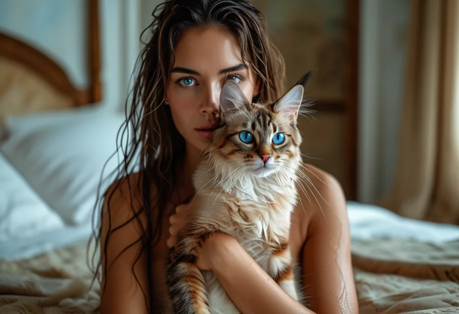 แมวบาหลีในบริเวณอะโครโพลิสเอเธนส์ กับพื้นหลังที่เป็นประวัติศาสตร์ แสดงความสง่างามและความอยากรู้อยากเห็นของแมว