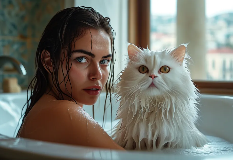 แมวแมงซ์ที่น่ารักและขี้เล่น โพสท่าหน้าสถานที่สำคัญอย่างอะโครโพลิส ความงดงามที่ผสมผสานธรรมชาติและวัฒนธรรม