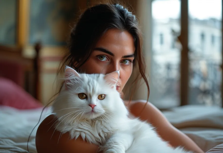 ภาพแมวแมงซ์ตัวจิ๋วในมุมมองใกล้ชิด พร้อมฉากหลังของอะโครโพลิสที่ยิ่งใหญ่ โดดเด่นและมีเอกลักษณ์