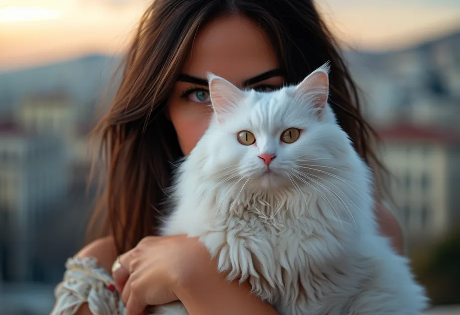 แมวแมงซ์สุดน่ารักกับวิวอะโครโพลิสที่งดงาม สัมผัสความลงตัวของธรรมชาติและประวัติศาสตร์ในรูปเดียว