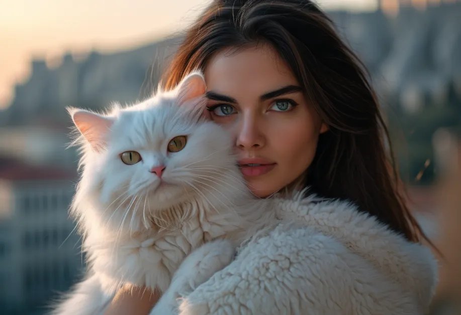 แมวแมงซ์ที่มีความซุกซนท่ามกลางเสน่ห์ของอะโครโพลิส ให้ความรู้สึกมีชีวิตชีวาและเป็นธรรมชาติ