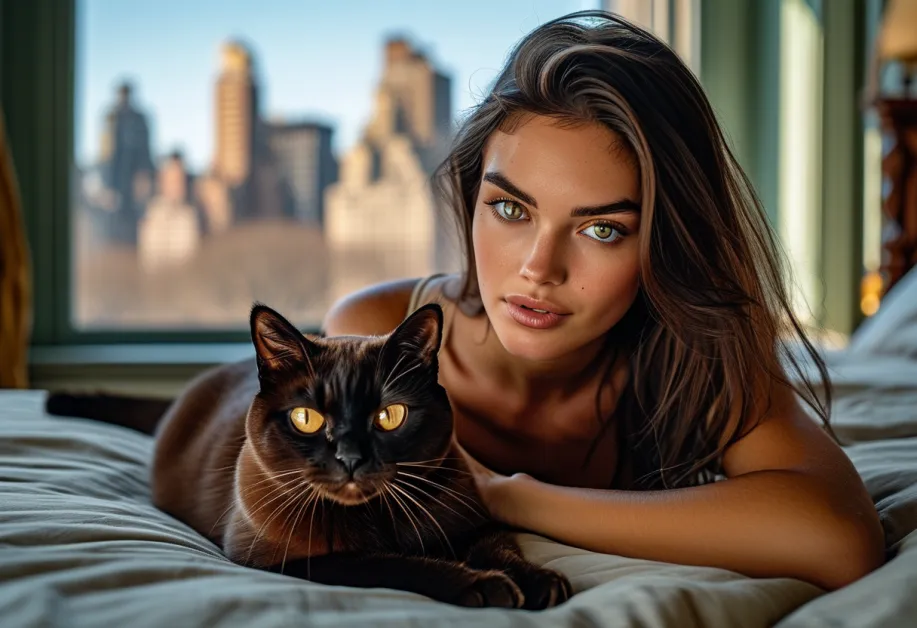 แมวเบอร์มิสขนเงางามที่ Central Park Tower - สีขนสะท้อนแสงอันเงางามของแมวเบอร์มิสที่ดึงดูดทุกสายตาในโลเคชันสุดหรู