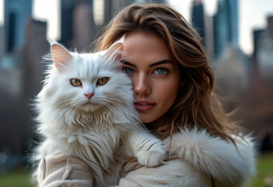 การปรากฏตัวอันสง่างามของแมวแมนซ์ใกล้เซ็นทรัลพาร์ค - ภาพที่โดดเด่นของแมวแมนซ์ที่มีสายตาอันน่าหลงใหล