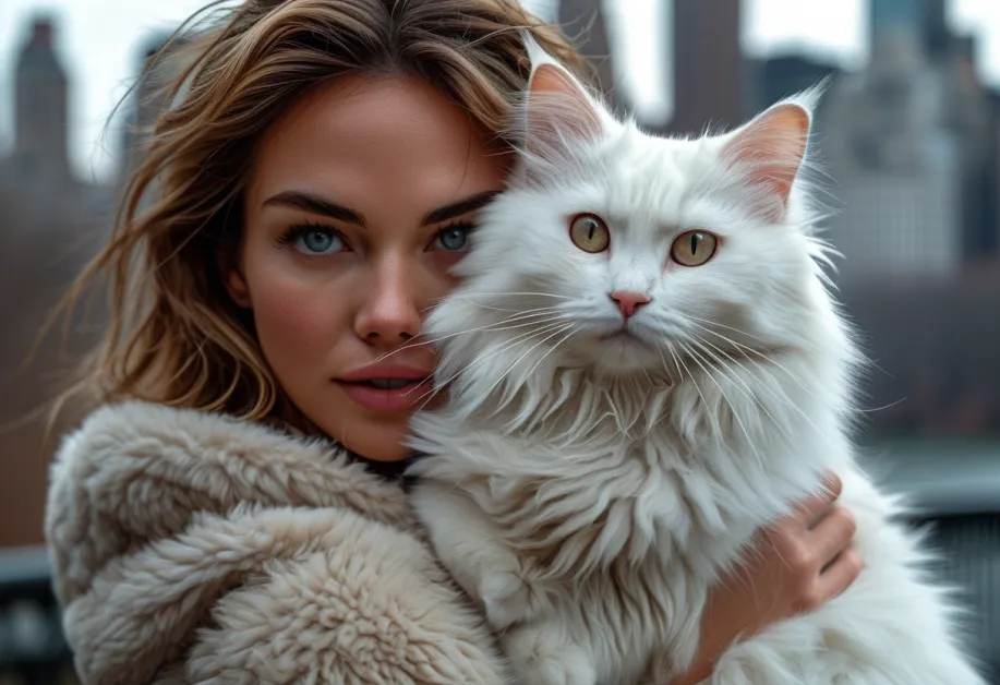 การเดินเล่นที่น่ารื่นรมย์ของแมวแมนซ์ที่หอคอยเซ็นทรัลพาร์ค - แมวแมนซ์ที่น่ารื่นรมย์ตัวนี้สนุกกับการเดินเล่นแบบสบาย ๆ พร้อมกับความงามสูงตระหง่านของหอคอยเซ็นทรัลพาร์คที่ล้อมรอบฉาก