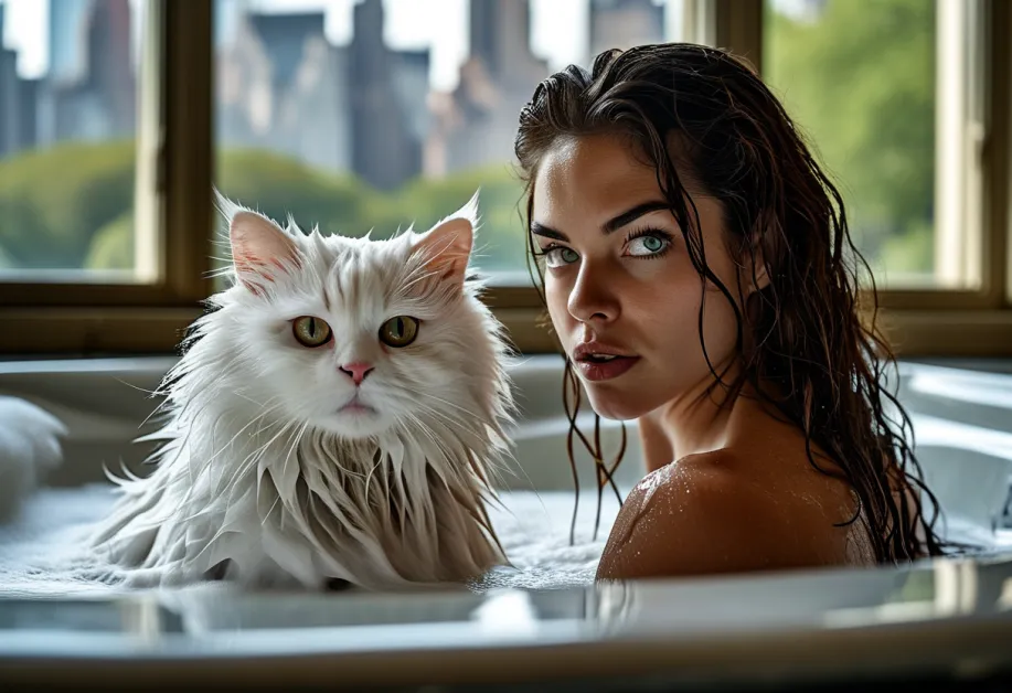 ภาพระยะใกล้ของเสน่ห์ที่เป็นเอกลักษณ์ของแมว Manx - มุมมองโดยละเอียดของลักษณะเด่นของแมว Manx ซึ่งตั้งอยู่บนหอคอยเซ็นทรัลพาร์คอันยิ่งใหญ่