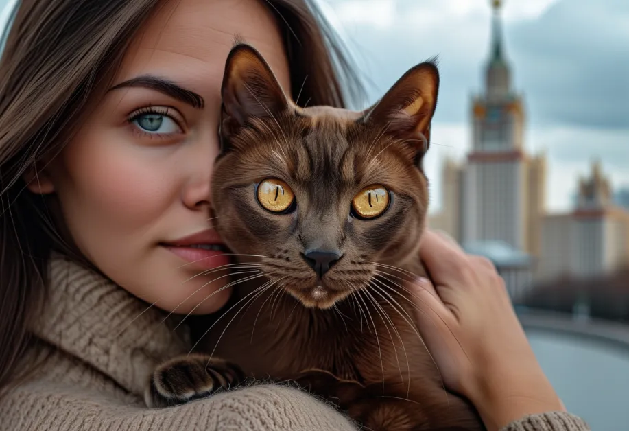 แมวเบอร์มิสในมุมที่แสดงถึงความเป็นเพื่อนที่สมบูรณ์แบบ ความน่ารักและขนเงางามทำให้มันเป็นที่รักของทุกคน