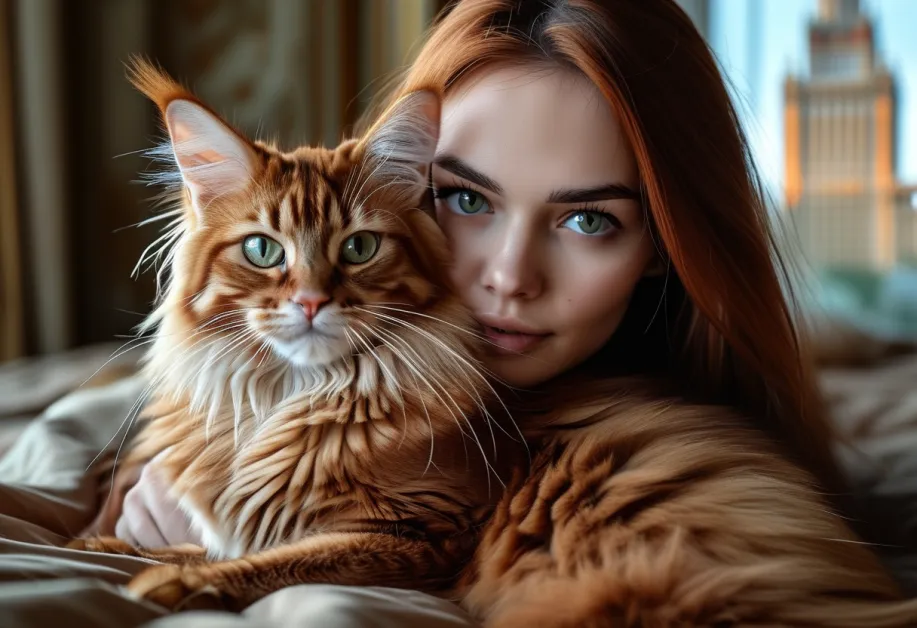 โซมาลีกับแสงสีเมืองใน Federation Tower - แมวโซมาลีในฉากที่แสดงถึงความสดใสและพลังงานของเมืองใหญ่