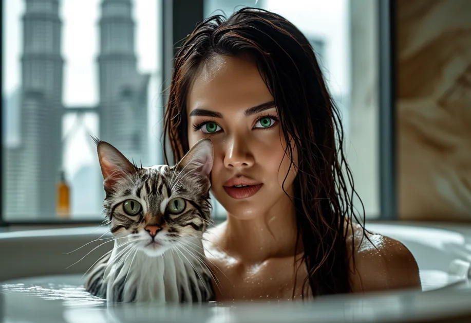 แมวเบอร์มิลลาในมุมมองใกล้ ขนเงาวับและดวงตาที่สดใส - ภาพแมวเบอร์มิลล่ามุมใกล้ เผยให้เห็นดวงตาที่สดใสและขนที่นุ่มลื่น สะท้อนถึงความมีเสน่ห์ที่ไม่เหมือนใคร