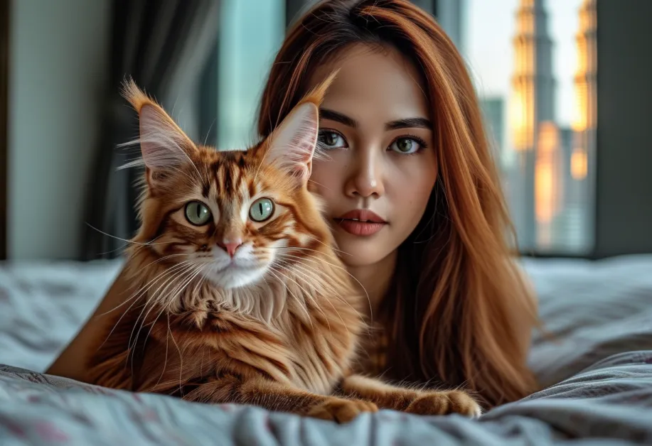 ภาพระยะใกล้ของดวงตาสีทองอันน่าหลงใหลของแมวโซมาเลียและขนที่นุ่มนวล ซึ่งเน้นเสน่ห์ที่เป็นเอกลักษณ์และสง่างาม