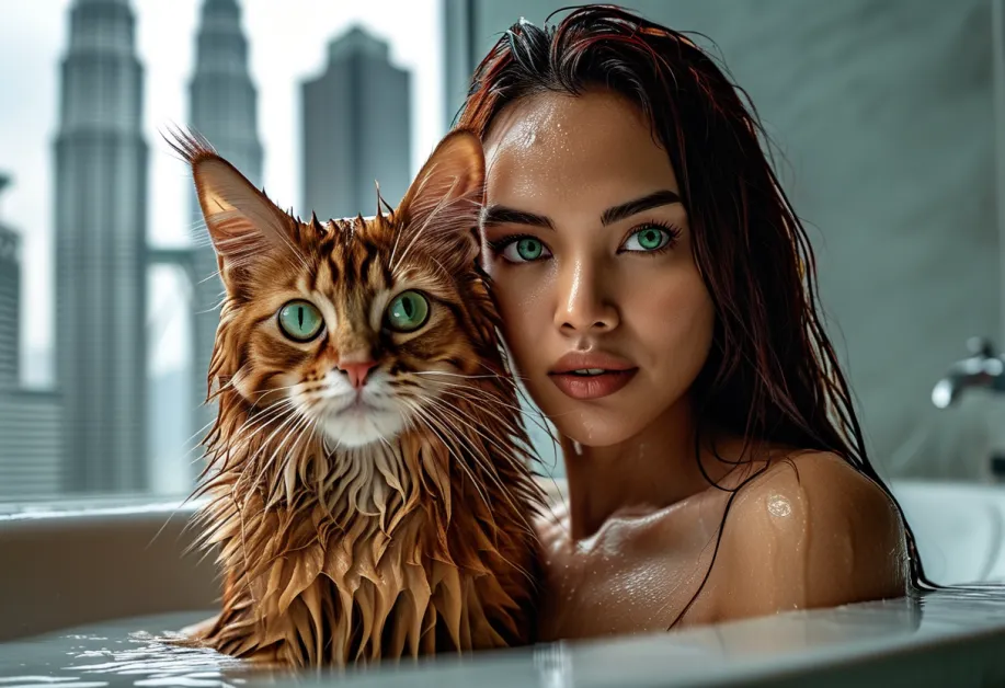 ภาพโปรไฟล์ของแมวโซมาเลีย เน้นใบหน้าที่เฉียบคมและท่าทางที่สง่างาม