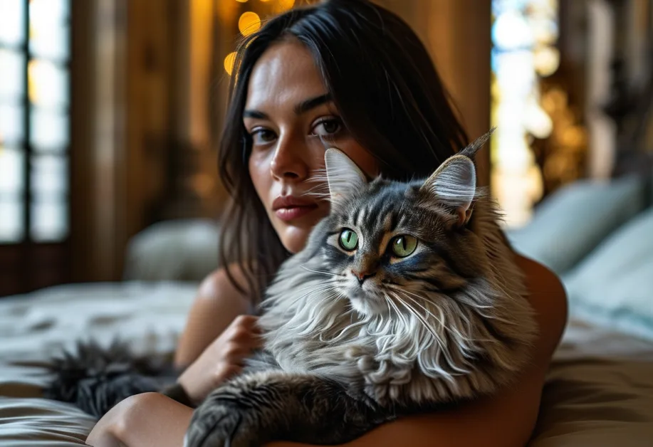 Sagrada Familia Tiffany Cat - แมวทิฟฟานี่สุดคลาสสิกในฉากหลังที่มีเสน่ห์ พร้อมดวงตาที่แสดงความสงบและเสน่ห์เฉพาะตัว