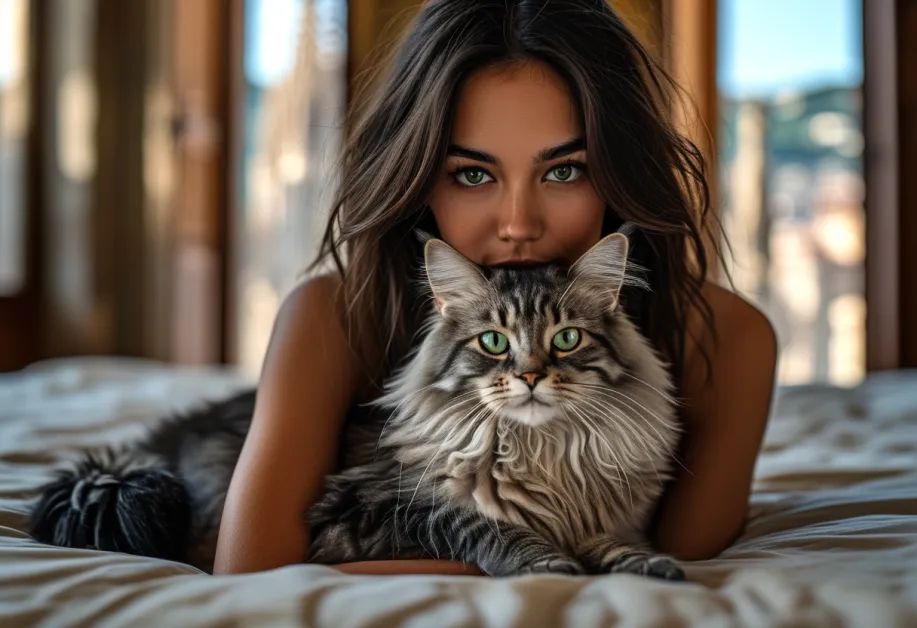 Sagrada Familia Tiffany Cat - การแสดงออกถึงความมั่นใจและความน่ารักของแมวทิฟฟานี่ในท่วงท่าที่แสนอบอุ่น