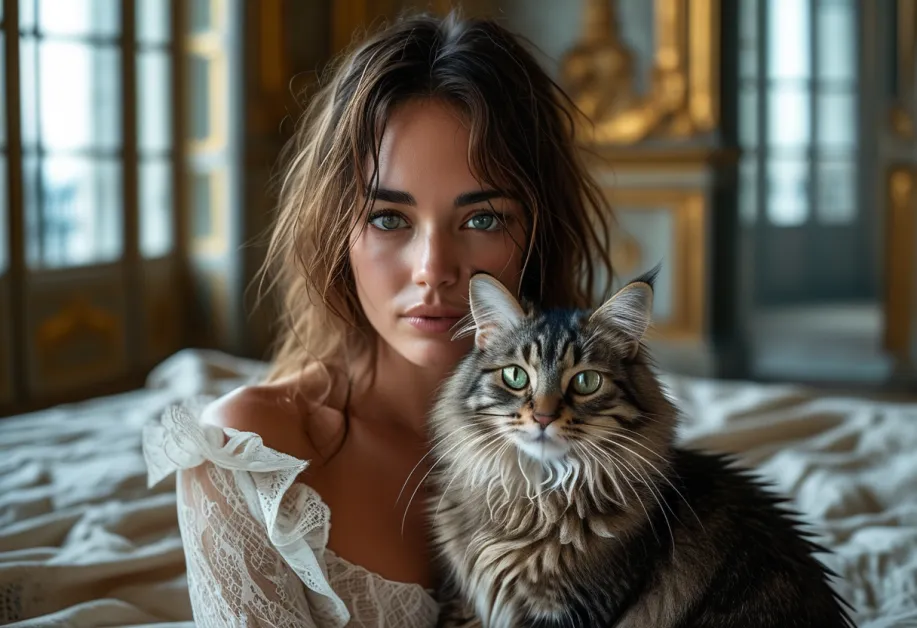 แมวทิฟฟานี่บนพื้นพรมในพระราชวังแวร์ซาย ความงดงามที่สร้างความอบอุ่น