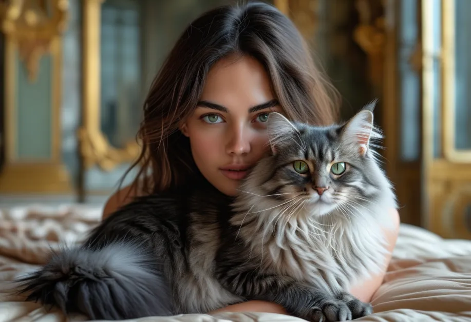 แมวทิฟฟานี่ในมุมหรูหราของแวร์ซาย สายตาที่ตรึงใจท่ามกลางความสง่างาม