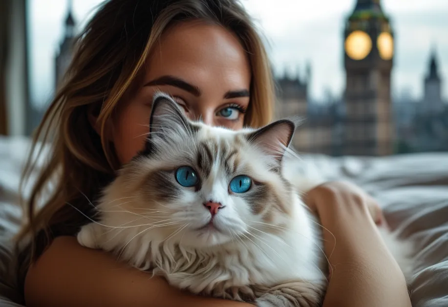 ดึงดูดใจทุกสายตา! แมวแร็กดอลล์ในอิริยาบถสบาย ๆ พร้อมขนฟูเงางามที่สะท้อนถึงการดูแลอย่างพิถีพิถัน