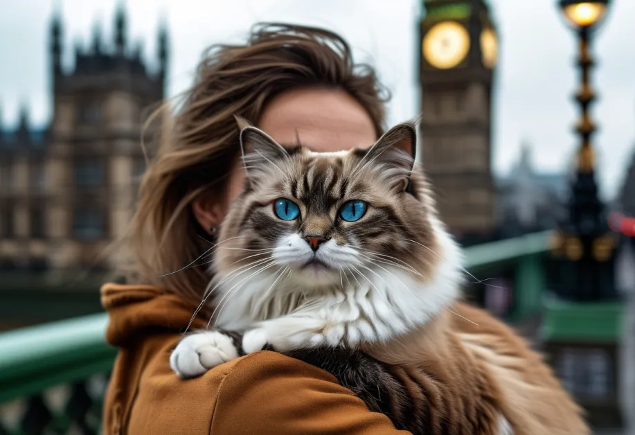 สัญลักษณ์ของความสง่างาม! แมวแร็กดอลล์สีขาวน้ำตาลในมุมถ่ายที่เผยให้เห็นความน่ารักและขี้เล่นของพวกเขา