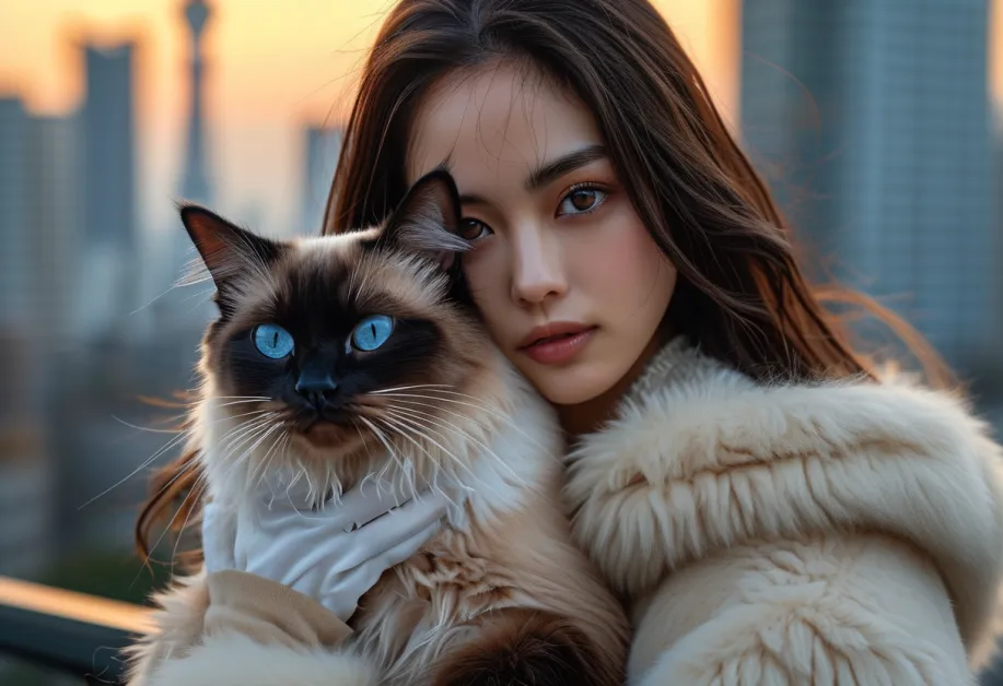 แมวเบอร์แมนที่เผยให้เห็นลวดลายและสีขนเฉพาะตัวในมุมมองที่ใกล้ชิด