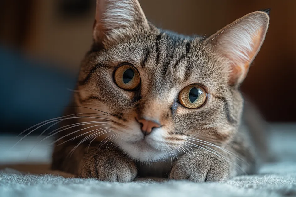 แมวกำลังสนุกกับของเล่นที่เคลื่อนไหว การเล่นแบบอินเทอร์แอคทีฟเพื่อกระตุ้นสมองและร่างกาย