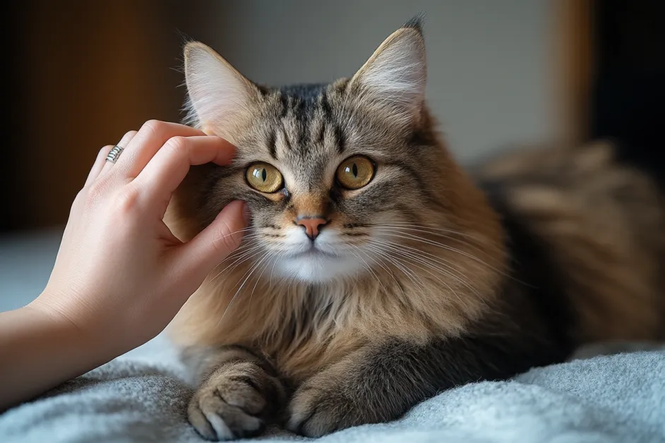 แมวนอนหลับอย่างสงบบนเก้าอี้ที่โปรดของมัน เหมาะสำหรับการพักผ่อน