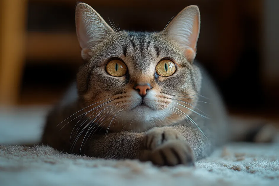 แมวมองออกไปนอกหน้าต่างด้วยความสนใจ สำรวจสิ่งแวดล้อมรอบตัว