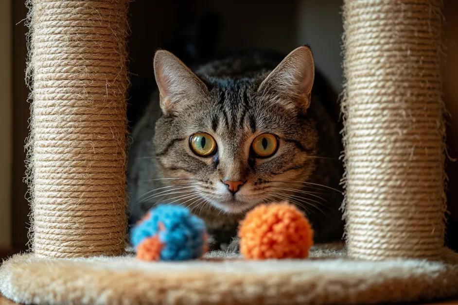 ลูกแมวเล่นสนุกในห้องนั่งเล่น เพิ่มบรรยากาศอบอุ่นและน่ารักในบ้าน