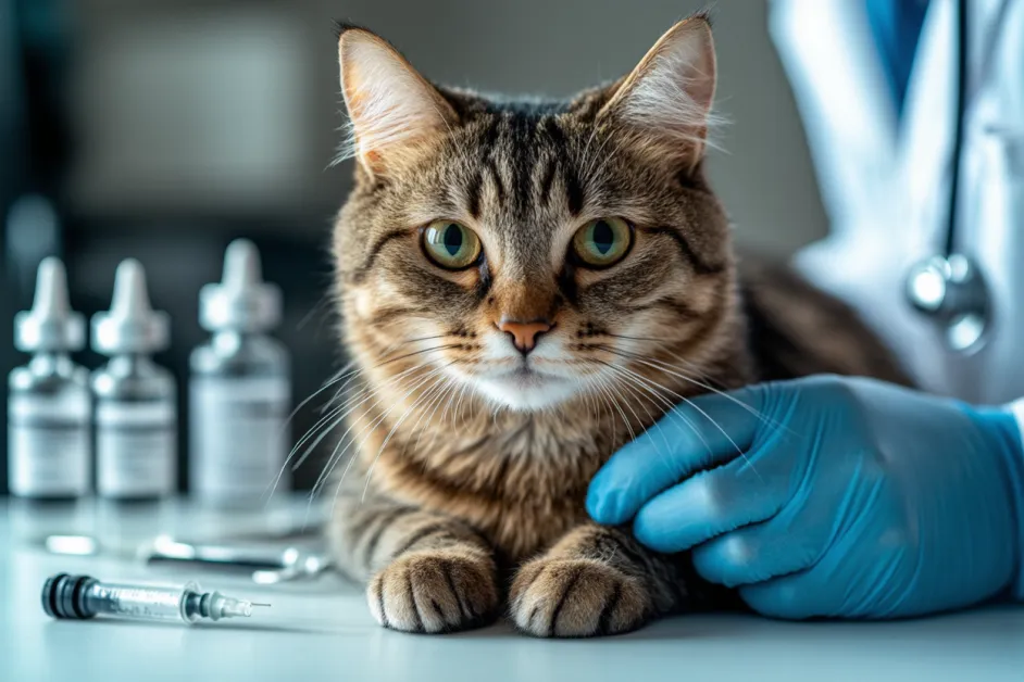 แมวกำลังเล่นลูกบอลอย่างกระตือรือร้น ช่วยกระตุ้นพัฒนาการทางร่างกายและจิตใจ