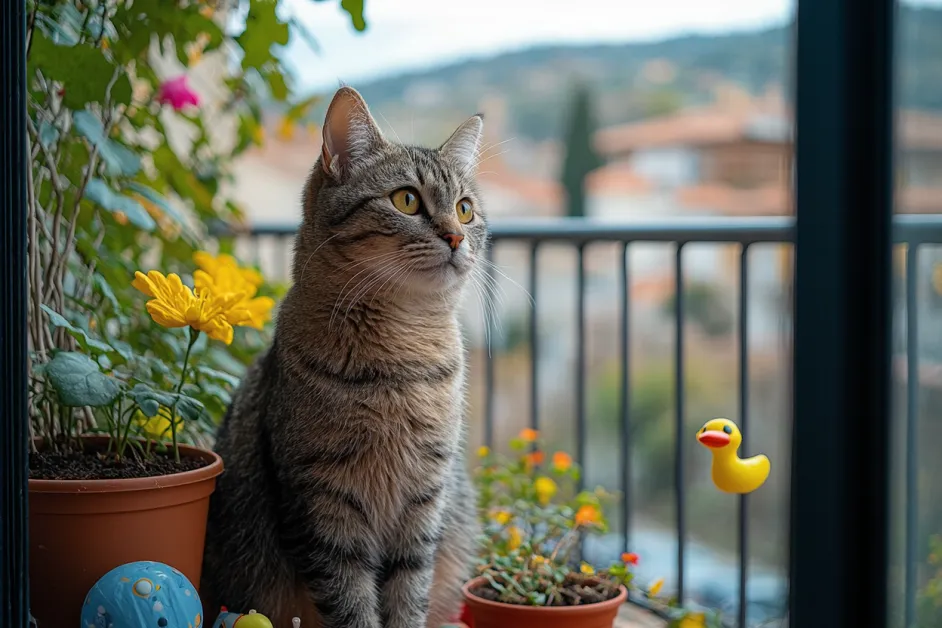 แมวกำลังวิ่งเล่นไล่จับของเล่น เพิ่มพลังงานและความสนุกสนานในบ้าน