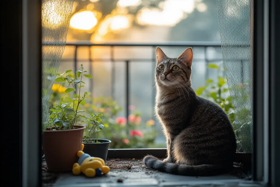 แมวกำลังเล่นกับของเล่นขนนก แสดงถึงสัญชาตญาณการล่าที่แท้จริง