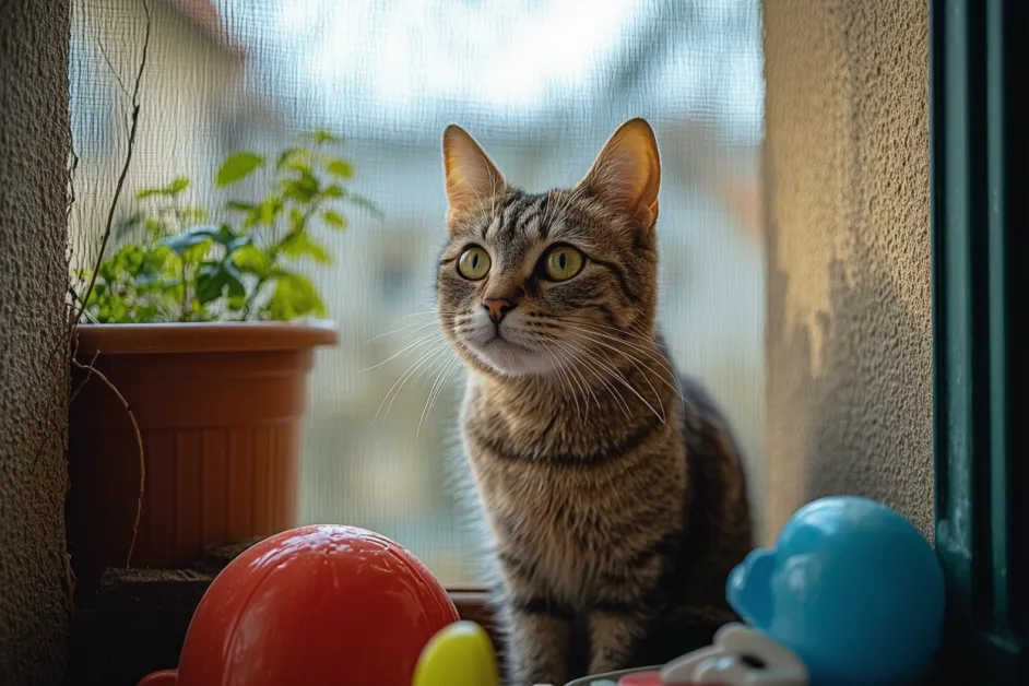 แมวพักบนเตียงด้วยความสงบ สร้างบรรยากาศที่อบอุ่นและสบายในบ้าน