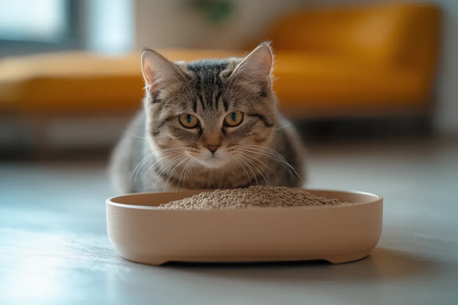 แมวพักผ่อนในมุมเงียบสงบและสบาย เหมาะสำหรับการสร้างพื้นที่ผ่อนคลายให้แมว