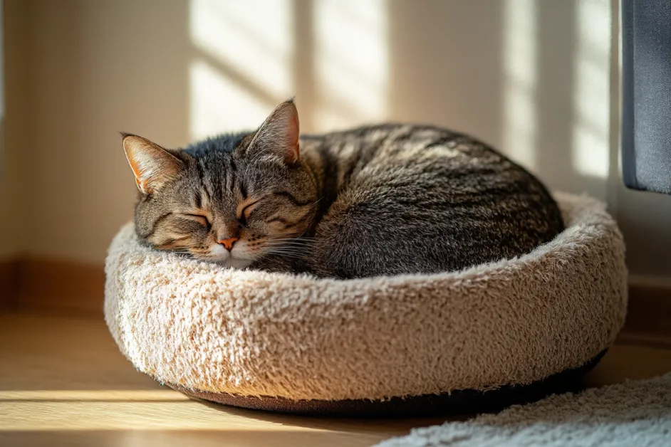 แมวที่อยากรู้อยากเห็น กำลังมองหาอะไรใหม่ ๆ ในบ้าน