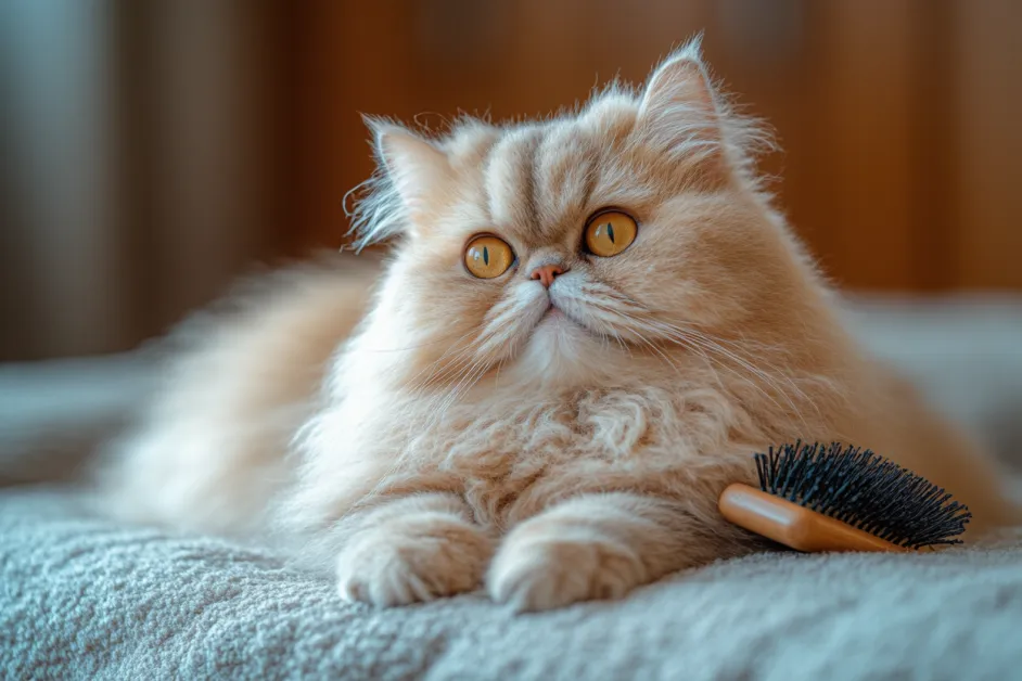 แมวนั่งผ่อนคลายบนเก้าอี้ในบ้านที่สงบ สื่อถึงความสบายและชีวิตแมวในสภาพแวดล้อมที่อบอุ่น