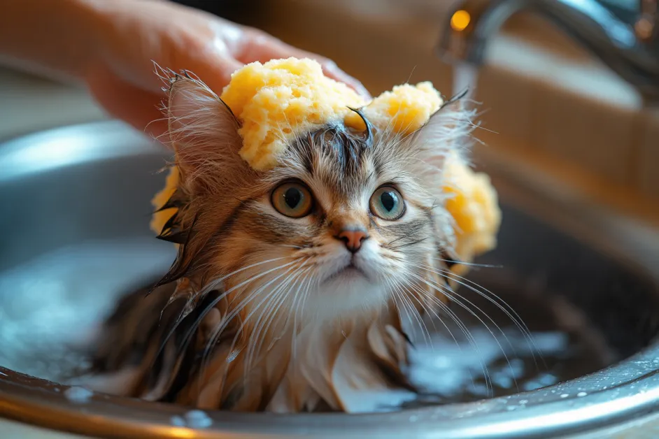 แมวกำลังยืดตัวอย่างสบายใจ การสร้างบรรยากาศที่ผ่อนคลายสำหรับสัตว์เลี้ยง