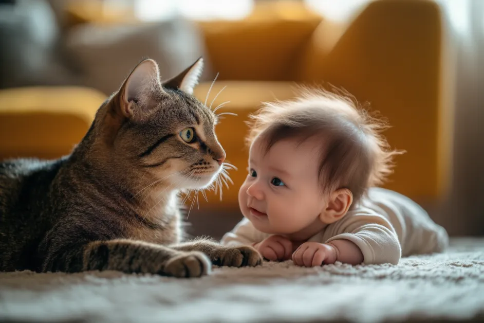 ลูกแมวอยากรู้อยากเห็นสำรวจพื้นที่ใหม่ เต็มไปด้วยความสนใจและพลังบวก