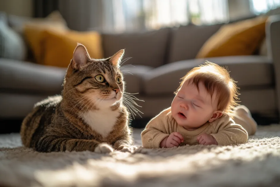 แมว Sphynx สายพันธุ์ไร้ขน นั่งสบาย ๆ ในบ้าน ด้วยนิสัยเป็นมิตรและชอบอยู่ใกล้ชิดเจ้าของ