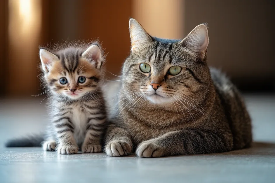 แมว Maine Coon สายพันธุ์ใหญ่ใจดี กำลังนอนเล่นอยู่บนพรม เหมาะสำหรับครอบครัวที่รักสัตว์เลี้ยงที่เป็นมิตร