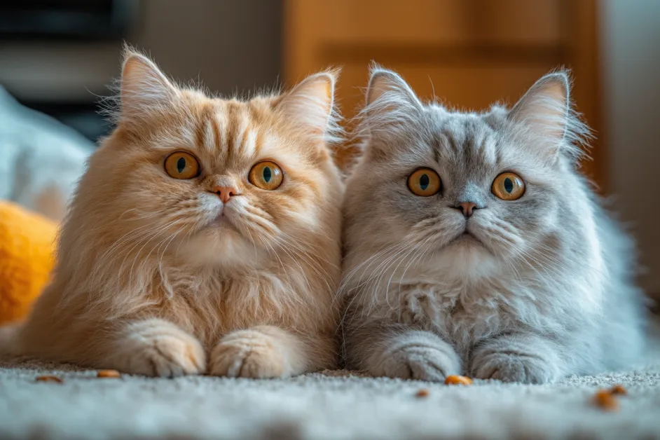 แมวสองตัวกำลังนอนเคียงข้างกัน เปรียบเทียบแมวขนยาวและขนสั้น เลือกที่เหมาะกับคุณที่สุด