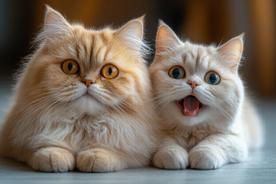 แมว British Shorthair ที่สงบและเป็นมิตร กำลังนั่งอยู่ในมุมเงียบสงบ ขนสั้นหนานุ่ม ทำให้เป็นเพื่อนที่สมบูรณ์แบบสำหรับครอบครัว