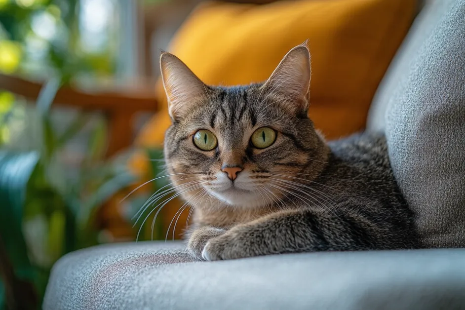 แมว Siamese ที่มีความฉลาดและขี้เล่น กำลังสำรวจบ้านด้วยความอยากรู้และรักการเข้าสังคม เหมาะสำหรับเจ้าของที่ชอบมีปฏิสัมพันธ์กับสัตว์เลี้ยง