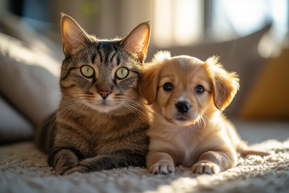 แมวกำลังสำรวจสภาพแวดล้อมใหม่ในศูนย์พักพิง แสดงถึงความอยากรู้อยากเห็นและความสนุกสนาน